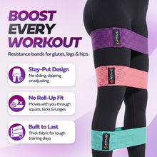 FITAVID Hip Bands – 3-Piece Fabric Resistance Band Set