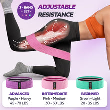FITAVID Hip Bands – 3-Piece Fabric Resistance Band Set