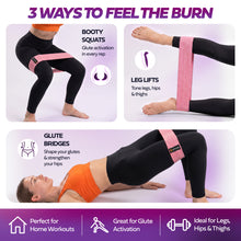 FITAVID Hip Bands – 3-Piece Fabric Resistance Band Set